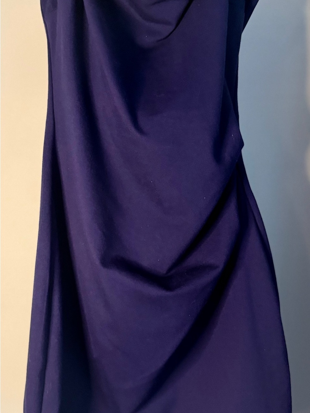Windsor Deep Navy Midi Dress with Draped Front